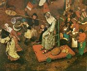 Pieter Bruegel detalj fran fastlagens strid med fastan oil